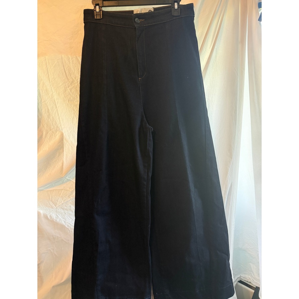 8 by YOOX Wide Leg Jeans Indigo Blue High Waist Made in Italy Size 29 - Picture 2 of 7
